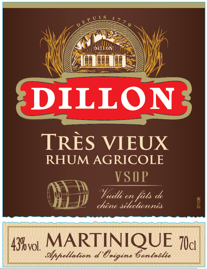 Rhum vieux VSOP 43° 70cl Dillon